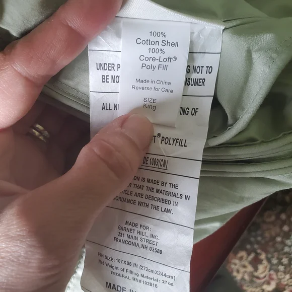 Garnet Hill Green Comforter Luxurious Bedding - Picture 2 of 7